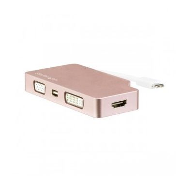 StarTech.com 4-in-1 USB-C Multiport Video Adapter - Aluminum - 4K 30Hz - Rose Gold