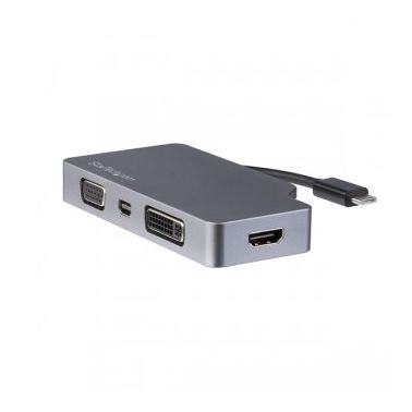 StarTech.com 4-in-1 USB-C Multiport Video Adapter - Aluminum - 4K 30Hz - Space