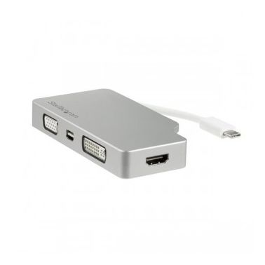 StarTech.com 4-in-1 USB-C Multiport Video Adapter - Aluminum - 4K 30Hz - Silver