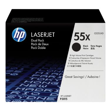 HP CE255XD/55X Toner cartridge black high-capacity twin pack, 2x12.5K pages ISO/IEC 19752 Pack=2 for