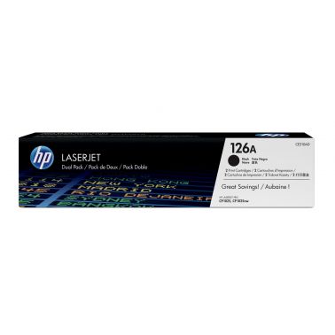 HP CE310AD/126A Toner black twin pack, 2x1.2K pages/5% Pack=2 for HP LJ Pro CP 1025