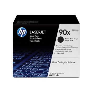HP CE390XD/90X Toner cartridge black twin pack, 2x24K pages ISO/IEC 19752 Pack=2 for HP LaserJet M 4