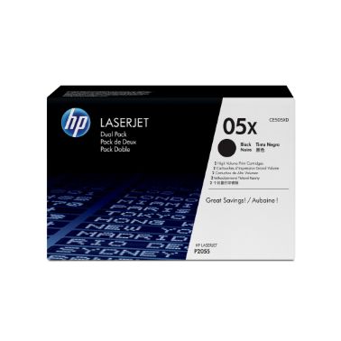 HP CE505XD/05XD Toner cartridge black twin pack, 2x6.5K pages ISO/IEC 19752 Pack=2 for HP LaserJet P