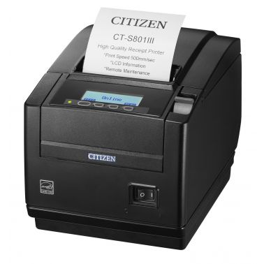 Citizen CT-S801III, 8 dots/mm (203 dpi), cutter, USB, black