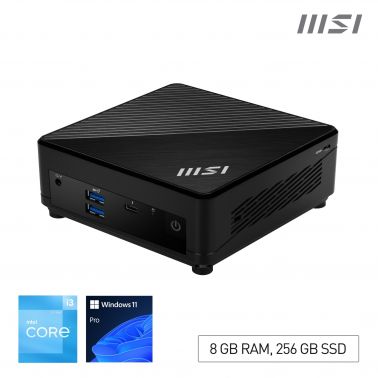 MSI Cubi 5 12M Intel Core i3 1215U Desktop PC, NUC, SFF, Mini Computer, HTPC, (8GB RAM, 256GB SSD, Windows 11 PRO), UHD Graphics/ThunderBolt 4/Type C/HDMI/DisplayPort/Dual LAN/WiFi 6E/BT 5.3/VESA