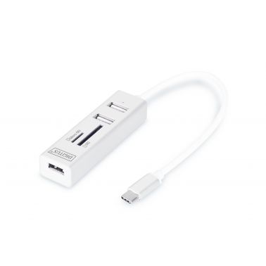 Digitus USB Type-C™ OTG 3-Port HUB + Card Reader