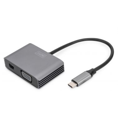 Digitus USB Type-C™ 4 K 2-in-1 Mini DisplayPort + VGA Graphics Adapter