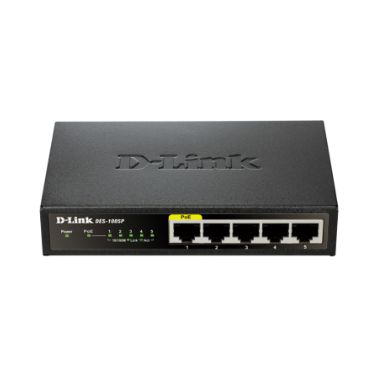 D-Link DES-1005P/E network switch Unmanaged L2 Power over Ethernet (PoE) Black