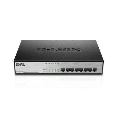 D-Link DGS-1008MP network switch Unmanaged Gigabit Ethernet (10/100/1000) Black 1U Power over Ethernet (PoE)