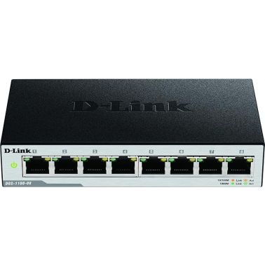 D-Link DGS 1100-08PV2 - Switch - smart - 8 x 10/100/1000 (PoE) - desktop - PoE (64 W)