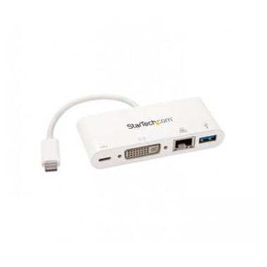 StarTech.com USB-C Multiport Adapter with DVI - USB 3.0 Port - 60W PD - White
