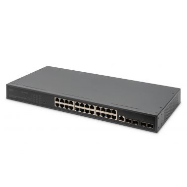 Digitus 24 Port 10/100/1000 + 4SFP+ UPLINK Switch, 19", L2+ Features