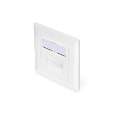 Digitus CAT 6A Class EA network outlet, design compatible, shielded, flush mount