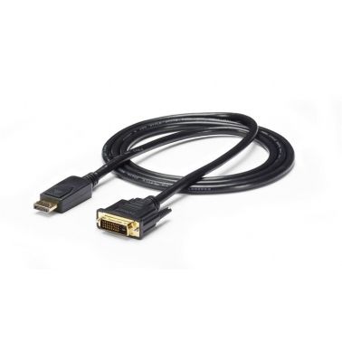 StarTech.com 6ft (1.8m) DisplayPort to DVI Cable - 1080p Video - DisplayPort to DVI Adapter Cable - DP to DVI-D Converter Single Link - DP to DVI Monitor Cable - Latching DP Connector