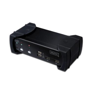 Digitus DVI-Audio-USB, 2-port KVM switch Black