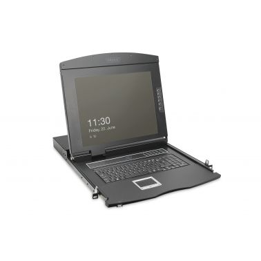 Digitus 19" HD LCD KVM console, 1-port VGA, German keyboard