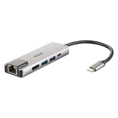 D-Link DUB-M520 notebook dock/port replicator Wired Thunderbolt 3 Aluminium, Black