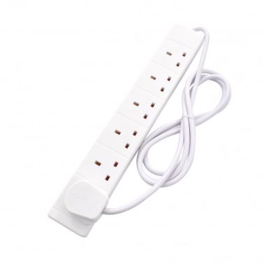 TARGET 6 Gang White Power Extension 2m Cable