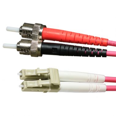 Cablenet 3m OM4 50/125 LC-ST Duplex Erika Violet LSOH Fibre Patch Lead