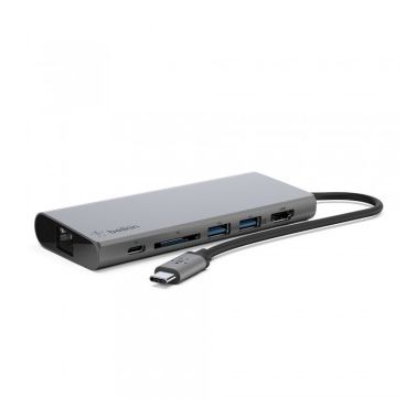 Belkin F4U092BTSGY interface hub USB 3.2 Gen 1 (3.1 Gen 1) Type-C 5000 Mbit/s Grey