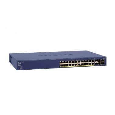 Netgear FS728TP-100EUS network switch Managed Fast Ethernet (10/100) Blue Power over Ethernet (PoE)