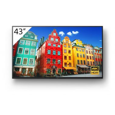 Sony FW-43BZ30J Signage Display Digital signage flat panel 109.2 cm (43") IPS Wi-Fi 440 cd/m² 4K Ultra HD Black Built-in processor Android 10 24/7