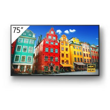 Sony FW-75BZ30J Signage Display Digital signage flat panel 190.5 cm (75") IPS Wi-Fi 440 cd/m² 4K Ultra HD Black Built-in processor Android 10 24/7