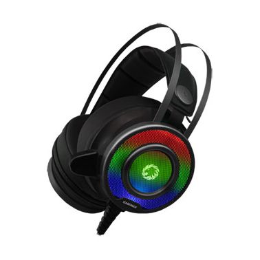 GAMEMAX G200 7-Colour LED Gaming Headset USB & 3.5mm Jack Noise Cancellation 50mm Drivers Audio Adapter for Phones
