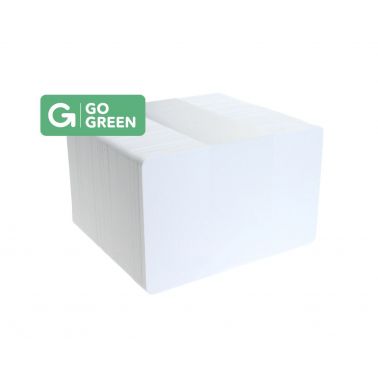 Go Green Pack of 100 Go Green 1K Blank White Cards (85% Recycled Plastic)