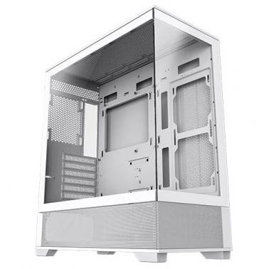 GAMEMAX Vista ATX Gaming Case w/ Glass Side & Front, Mesh Panelling, No Fans inc., ARGB PWM Fan Hub, White