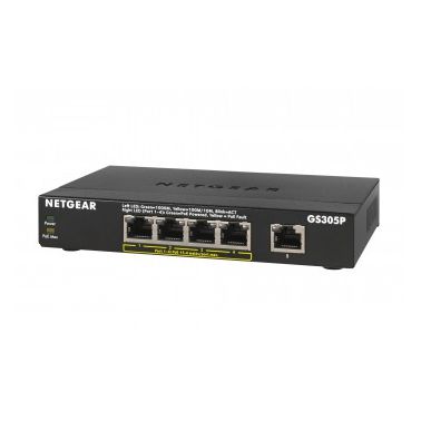 Netgear GS305P Unmanaged Gigabit Ethernet (10/100/1000) Black Power over Ethernet (PoE)