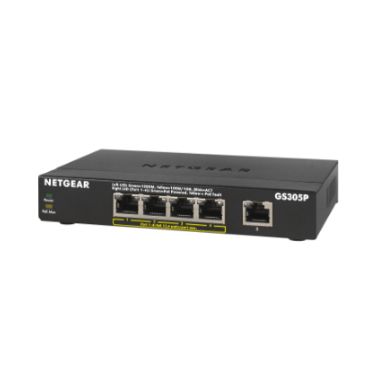 Netgear GS305P-200PES Unmanaged Gigabit Ethernet Power over Ethernet (PoE) Black