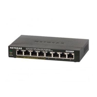 Netgear GS308P-100PES Unmanaged Gigabit Ethernet Black Power over Ethernet (PoE)
