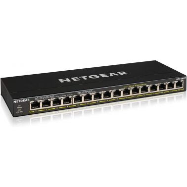 Netgear GS316PP-100NAS 16-Port Gigabit Ethernet Unmanaged PoE+ Switch