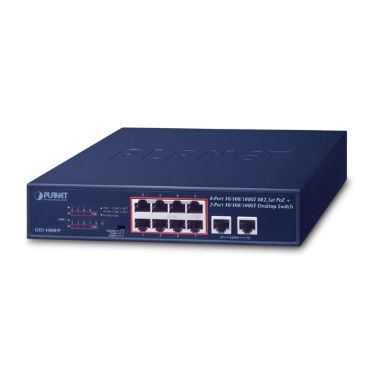 Cablenet 8 Port 10/100/1000 Switch 8 Port 802.3at 120w PoE+ 2p 10/100/1000