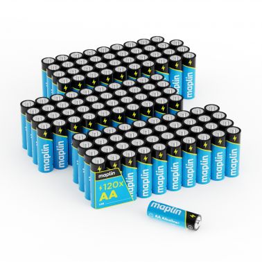 Maplin 120x AA LR6 1.5V Alkaline Batteries 7 Year Shelf Life High Performance