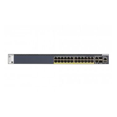 Netgear GSM4328PB-100NES M4300-28G-PoE+ Managed L3 Gigabit Ethernet Black 1U Power over Ethernet (PoE)