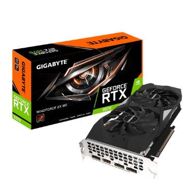 Gigabyte GIGA VGA 8GB RTX2070 WF2-8GD 1.0 3xDP/HDMI GeForce RTX 2070 WINDFORCE 2 8GD