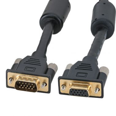 Cablenet 10m SVGA HD15 Male - Female Black PVC Cable with Ferrites