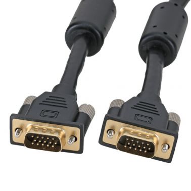 Cablenet 1m SVGA HD15 Male - Male Black PVC Cable with Ferrites