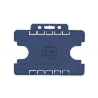 BioBadge Dark Blue Dual Holders Landscape - Pack of 100