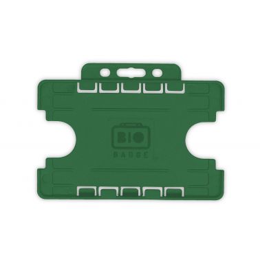 BioBadge Dark Green Dual Holders Landscape - Pack of 100