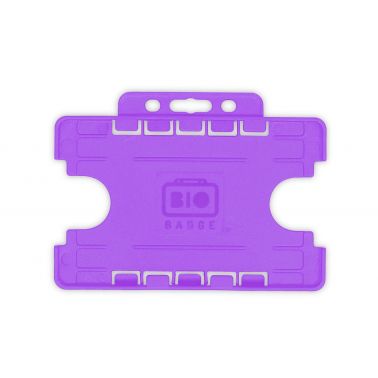 BioBadge Purple Dual-Sided Holders Landscape - Pack of 100