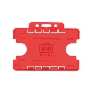 BioBadge Red Dual-Sided Holders Landscape - Pack of 100