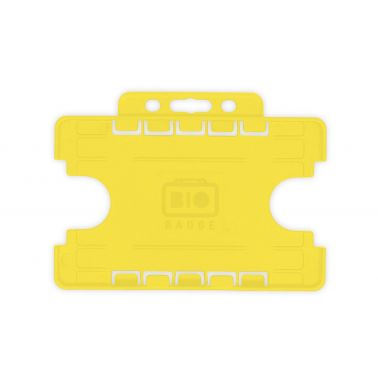 BioBadge Yellow Dual-Sided Holders Landscape - Pack of 100