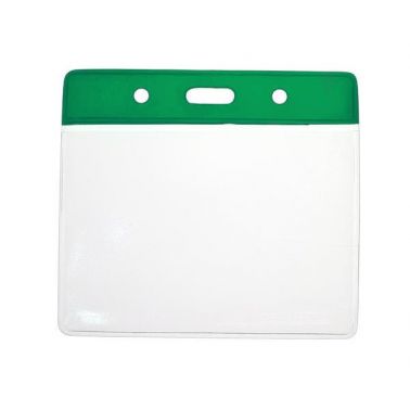 Digital ID Vinyl Badge Green Top Card Holder 91 x 65 mm Landscape - Pack of 100