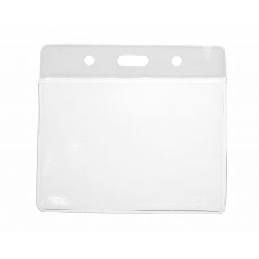 Digital ID Vinyl Badge White Top Card Holder 91 x 65 mm Landscape - Pack of 100