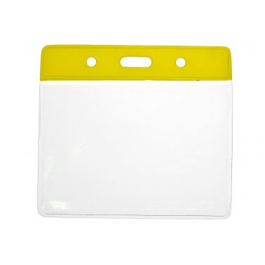 Digital ID Vinyl Badge Yellow Top Card Holder 91 x 65 mm Landscape - Pack of 100