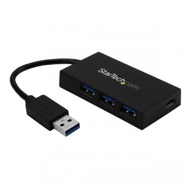 StarTech.com 4-Port USB Hub - USB 3.0 - USB-A to 3x USB-A and 1x USB-C - Includes Power Adapter