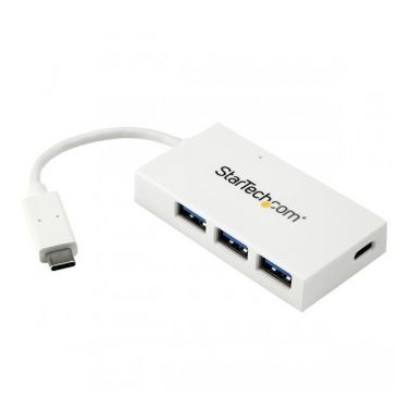 StarTech.com 4-Port USB-C Hub - USB-C to 1x USB-C and 3x USB-A - USB 3.0 Hub - White